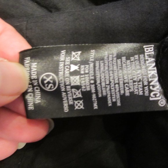 BLANK NYC JACKET/SWEATER BLACK FAUX LEATHER/KNIT SHELL - Picture 8 of 9